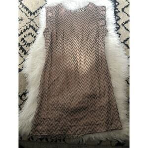 Mike Gonzalez Chevron Metallic Dress Size 4 Flutter Sleeve. O